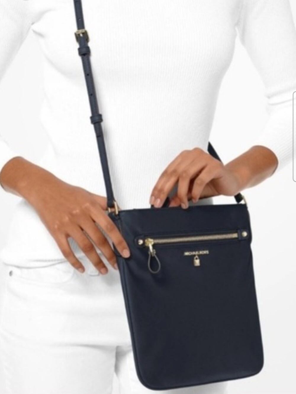 NWT-Michael Kors Kelsey Graphite Crossbody Bag With Silver Tone Hardware